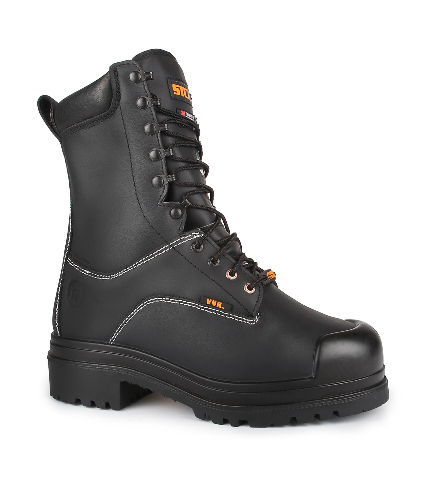 Hardrock Black 10 Leather Work Boots Internal Metguard