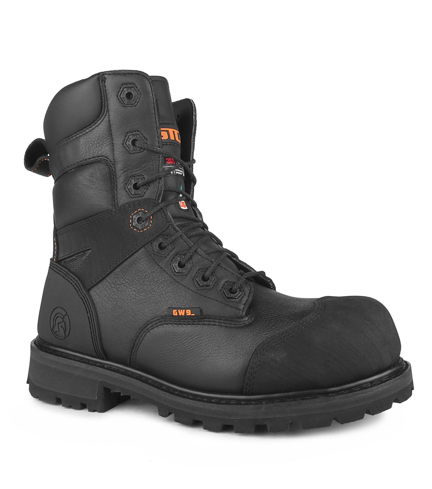STC Duncan ll Waterproof Leather Work Combat Boots Steel Toe Black 8\