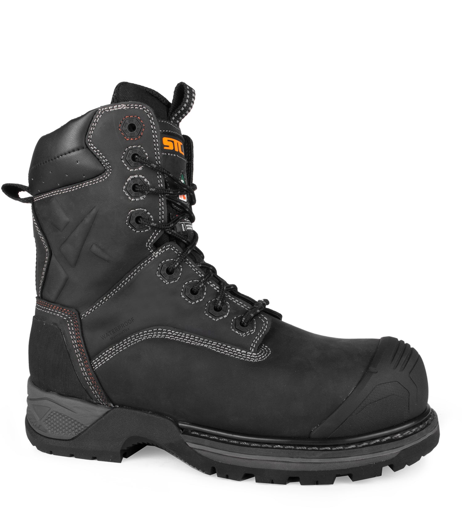 STC Rebel, Black | 8” Leather Work Boots | Waterproof Membrane