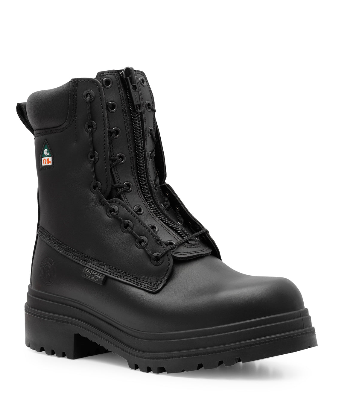 Alertz, Black | 8" Waterproof Leather Work Boots | Vibram TC4+