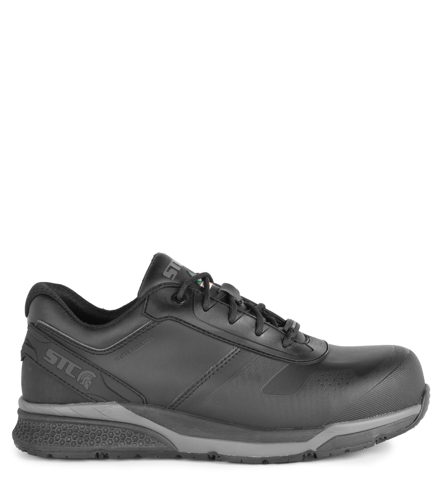 Elite Black Vegan Microfiber Metal Free Athletic Work Shoes