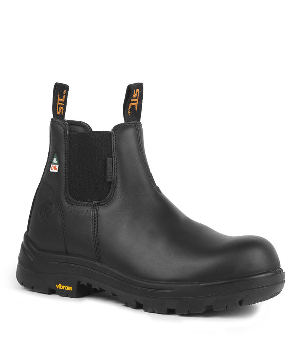 Alarm, Noir | Bottes de travail 6" en cuir sans métal | Vibram TC4+