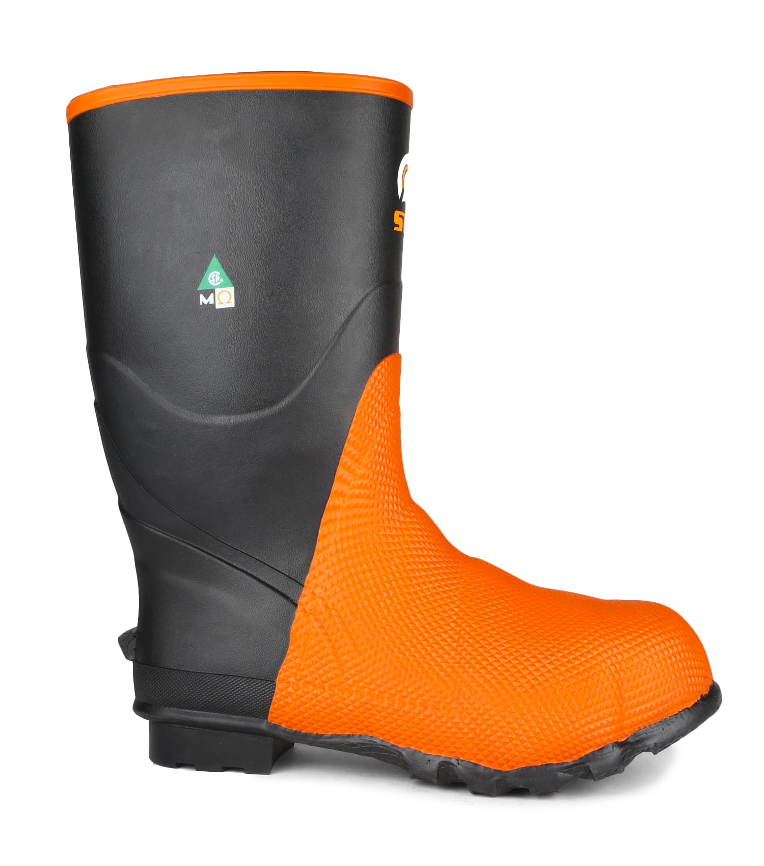 Geo II, Black & Orange | 14'' Rubber Work Boots | Metguard Protection