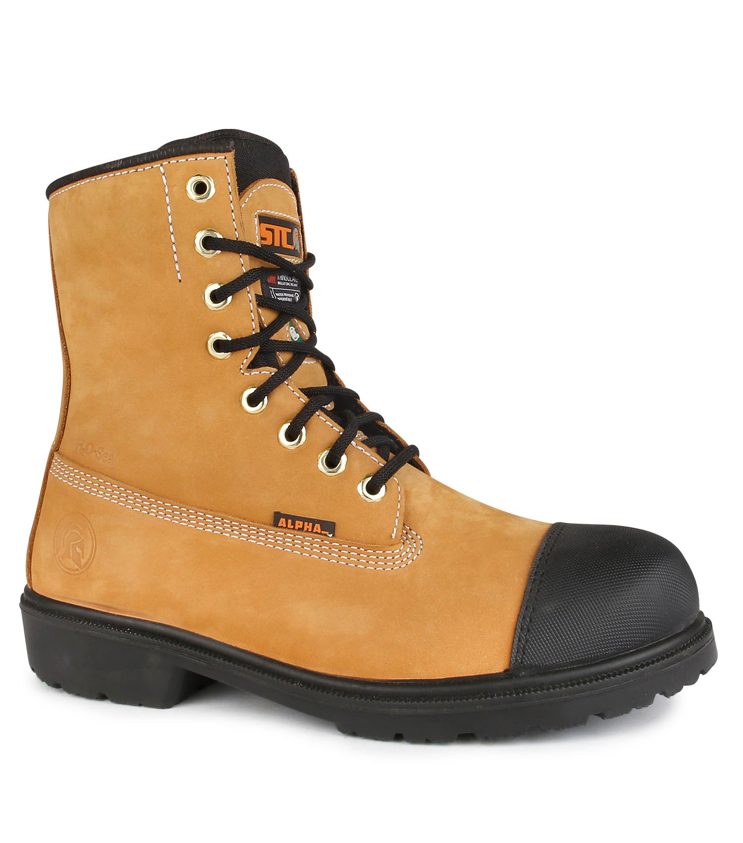 Hardcore, Tan | Bottes de travail 8'' cuir hydrofuge | Isolation 200 g