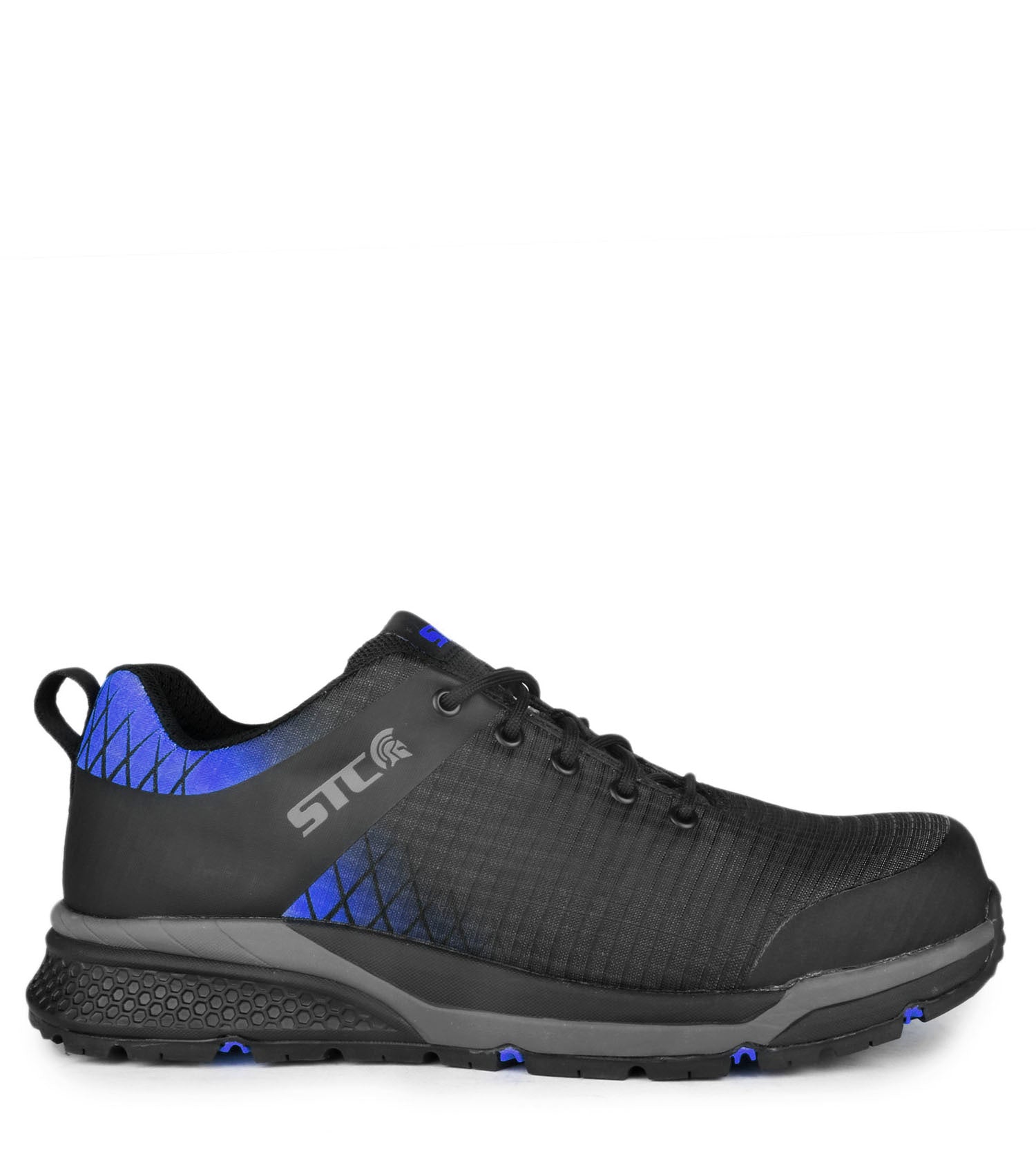 Trainer, Black & Blue | Athletic Metal Free Lightweight Work Shoes