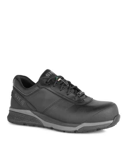 Elite, Black Vegan Microfiber Metal Free Athletic Work Shoes – STC Footwear