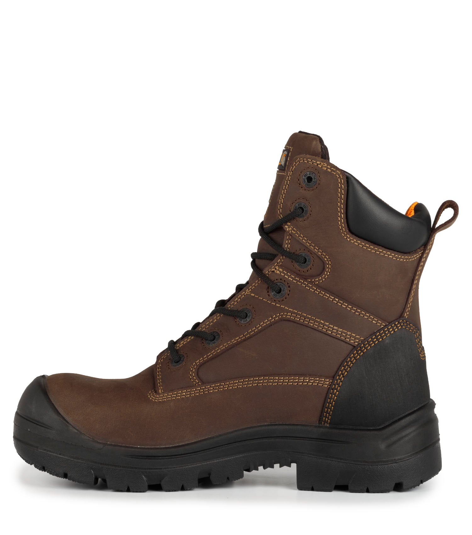 Morgan, Brun | Bottes de travail 8'' en cuir | Semelle Vibram TC4+