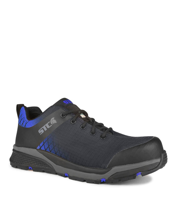 Trainer, Black & Blue | Athletic Metal Free Lightweight Work Shoes