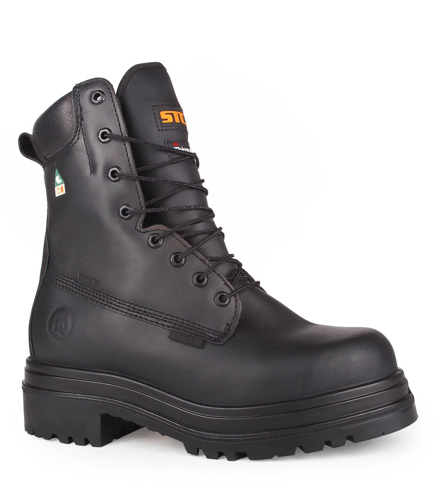 Alertz, Noir | Bottes de travail 8'' imperméables cuir | Vibram TC4+