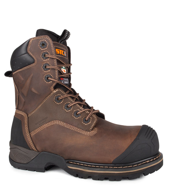 STC Rebel, Brown | 8” Leather Work Boots | Waterproof Membrane