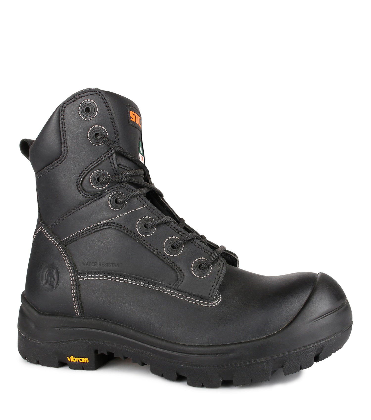 Morgan, Noir | Bottes de travail 8'' en cuir | Semelle Vibram TC4+
