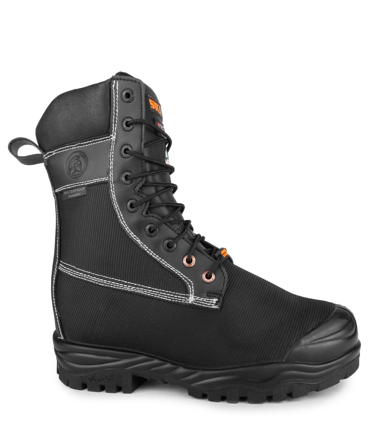 Larch, Black | 9" Nylon Work Boots | Internal Metguard Protection