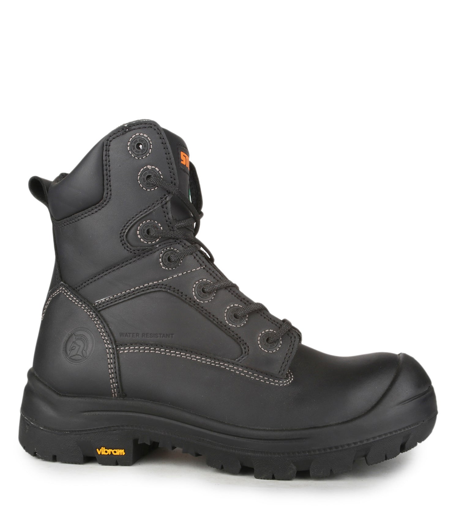 Morgan, Noir | Bottes de travail 8'' en cuir | Semelle Vibram TC4+