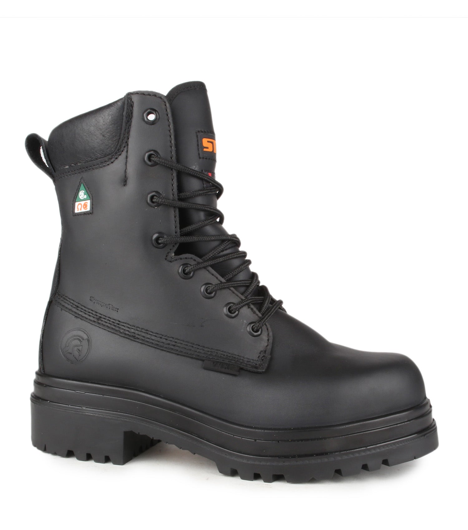 Alertz, Noir | Bottes de travail 8'' imperméables cuir | Vibram TC4+