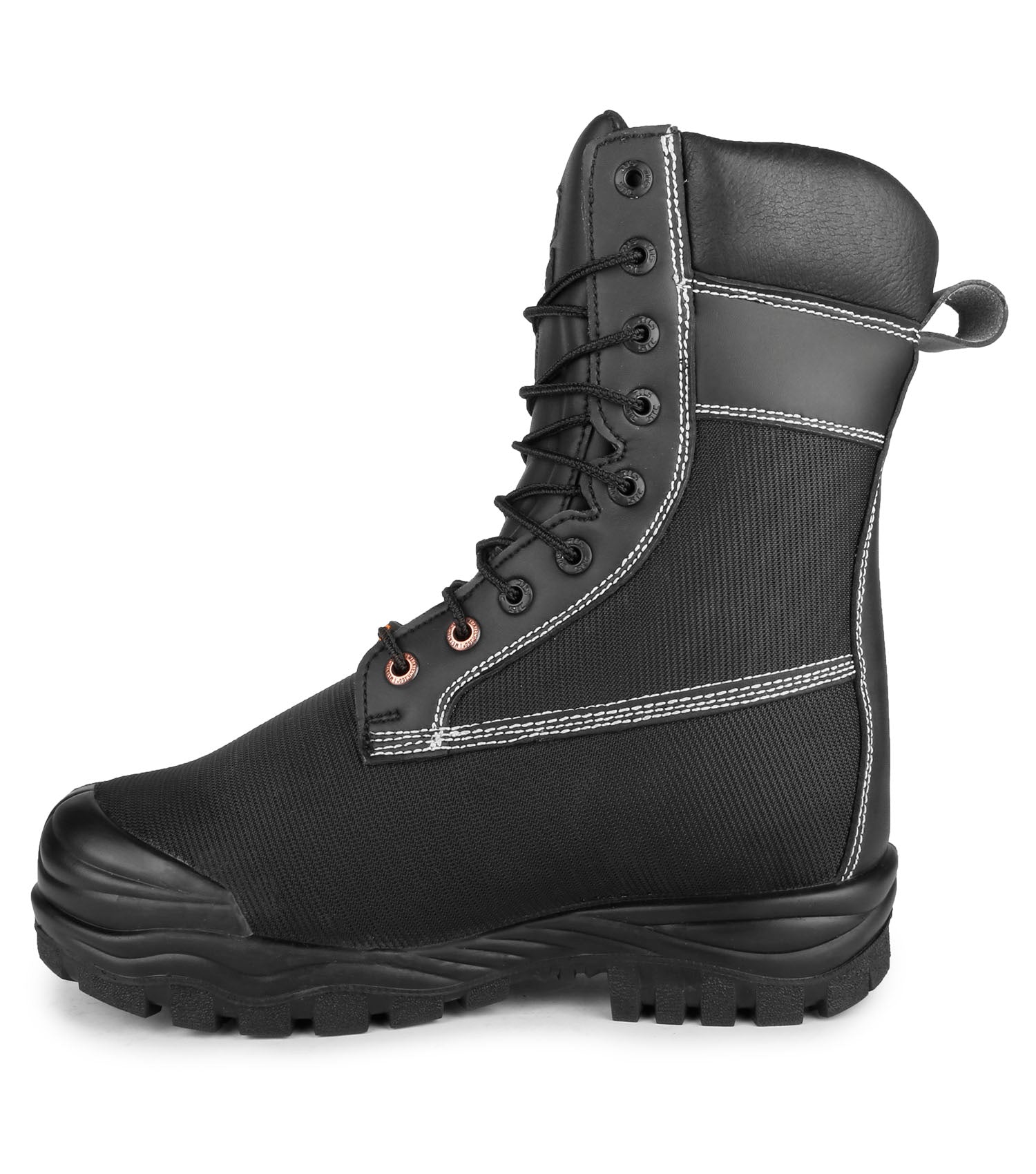 Larch, Black | 9" Nylon Work Boots | Internal Metguard Protection