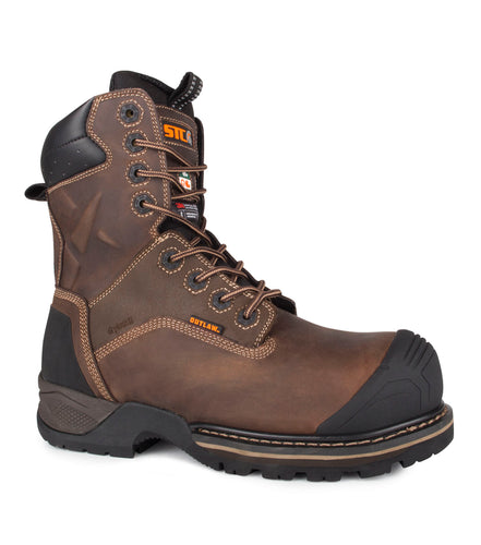Rebel, Brown | Waterproof & Breathable 8" Leather Work Boots | 200g