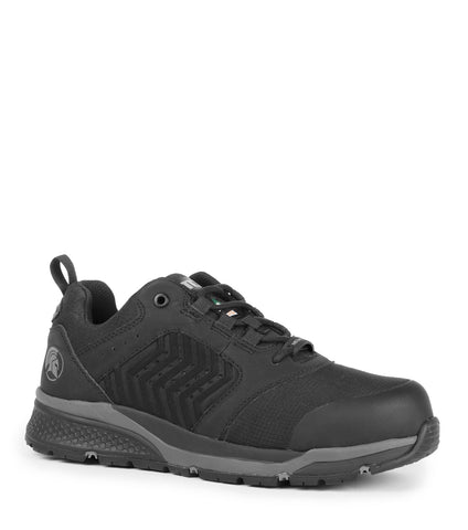 Trainer, Black & Green | Athletic Metal Free Lightweight Work Shoes